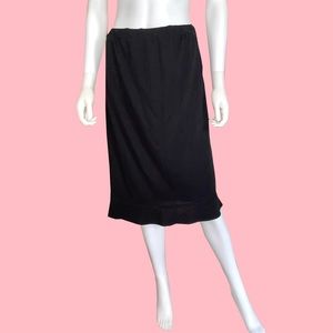 Vintage Black Ruffled Midi Skirt